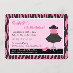 Invitation Fête d'anniversaire chic pour filles avec impressi