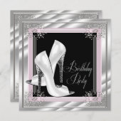 Invitation Fête d'anniversaire chic rose pâle (Devant / Derrière)