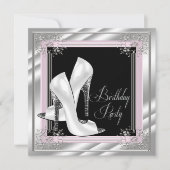 Invitation Fête d'anniversaire chic rose pâle (Devant)