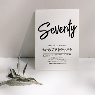 Invitation Fête d'anniversaire chic soixante-dix 70 ans