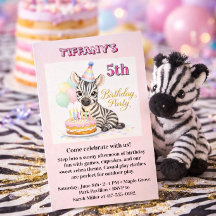 Fête d'anniversaire cinq ans fille safari rose pas