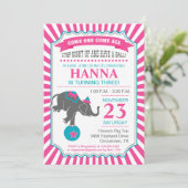 Invitation Fête d'anniversaire Circus Elephant (Debout devant)