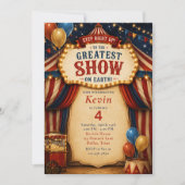 Invitation Fête d'anniversaire cirque (Devant)