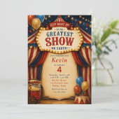 Invitation Fête d'anniversaire cirque (Debout devant)