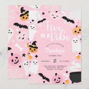 Invitation Fête d'anniversaire Citrouille Fantôme Halloween 5