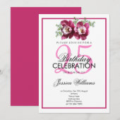 Invitation Fête d'anniversaire Classieuse Romantique Orchidée (Devant / Derrière)