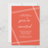 Invitation Fête d'anniversaire classique simple moderne éléga (Devant)