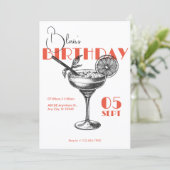 Invitation Fête d'anniversaire cocktail (Debout devant)