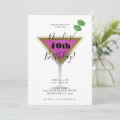 Invitation Fête d'anniversaire Cocktail Olive Glam Pink Marti (Debout devant)