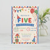Invitation Fête d'anniversaire Color Pop FIVE (Debout devant)
