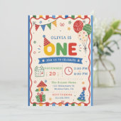 Invitation Fête d'anniversaire Color Pop ONE (Debout devant)