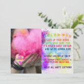 Invitation Fête d'anniversaire Color Run (Debout devant)