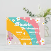 Invitation Fête d'anniversaire colorée de la marguerite Super (Debout devant)