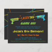 Invitation Fête d'anniversaire colorée d'étiquette de laser (Devant / Derrière)