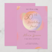 Invitation Fête d'anniversaire colorée et vibrante (Devant / Derrière)