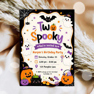 Invitation Fête d'anniversaire colorée Halloween effrayante à