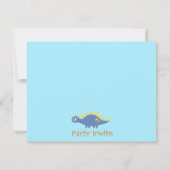 Invitation Fête d'anniversaire colorée mignonne de dinosaure (Dos)