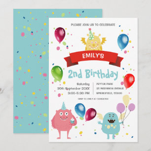 Invitation Fête d'anniversaire colorée pastel pour enfants av