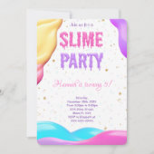 Invitation Fête d'anniversaire colorée Slime (Devant)