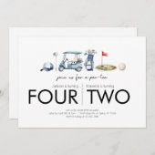 Invitation Fête d'anniversaire commune - Let's Par-tee - Golf (Devant / Derrière)