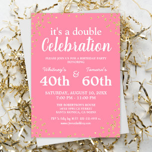 Invitation Fête d'anniversaire commune pour adultes   Paillet