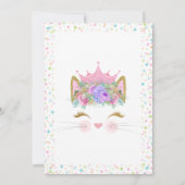 Invitation Fête d'anniversaire Confetti Kitty Cat (Dos)