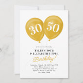 Invitation Fête d'anniversaire conjointe de double célébratio (Devant)