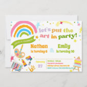 Invitation Fête d'anniversaire conjointe de frères et sœurs d (Devant)