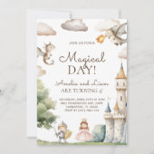 Invitation Fête d'anniversaire conjointe de princesse et de d (Devant)