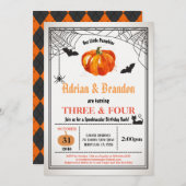 Invitation Fête d'anniversaire conjointe des frères et soeurs (Devant / Derrière)