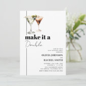 Invitation Fête d'anniversaire conjointe Martini Double Céléb (Debout devant)