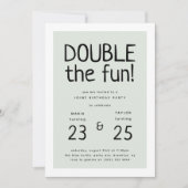 Invitation Fête d'anniversaire conjointe moderne 'Double plai (Devant)