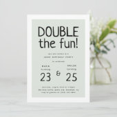 Invitation Fête d'anniversaire conjointe moderne 'Double plai (Debout devant)