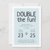 Invitation Fête d'anniversaire conjointe moderne 'Double plai (Devant)