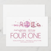 Invitation Fête d'anniversaire conjointe - Thème de cowgirl d (Devant / Derrière)