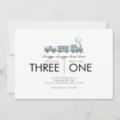 Invitation Fête d'anniversaire conjointe - Thème du train (Devant)