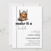 Invitation Fête d'anniversaire conjointe Whiskey Double Celeb (Devant)