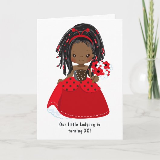 Invitation Fête d'anniversaire Conte de Fée Princesse Noire C (Devant)