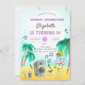 Invitation Fête d'anniversaire Cool Beach (Devant)