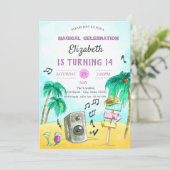 Invitation Fête d'anniversaire Cool Beach (Debout devant)