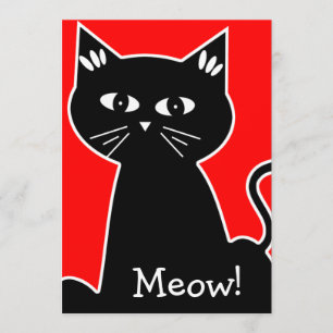 Invitation Fête d'anniversaire Cool Cats - Chat de dessin ani