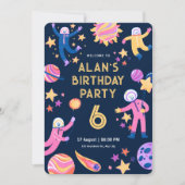 Invitation Fête d'anniversaire Cool Moderne Simple Espace (Devant)