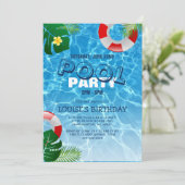 Invitation Fête d'anniversaire 'Cool Pool Party' (Debout devant)