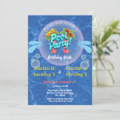 Invitation Fête d'anniversaire Cool Tropical Splash Joint Poo (Debout devant)