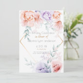 Invitation Fête d'anniversaire | Corail et Lilac Aquarelle Fl (Debout devant)