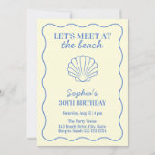 Invitation Fête d'anniversaire côtière rétro d'été 30 ans (Devant)