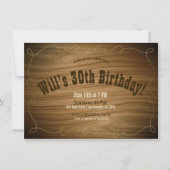 Invitation Fête d'anniversaire country western rustique cow-b (Devant)