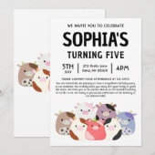 Invitation Fête d'anniversaire Cow Squishmallow (Devant / Derrière)