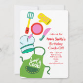 Invitation Fête d'anniversaire : Cuisinez ! (Devant)