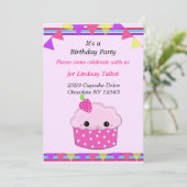 Invitation Fête d'anniversaire Cupcake (Debout devant)